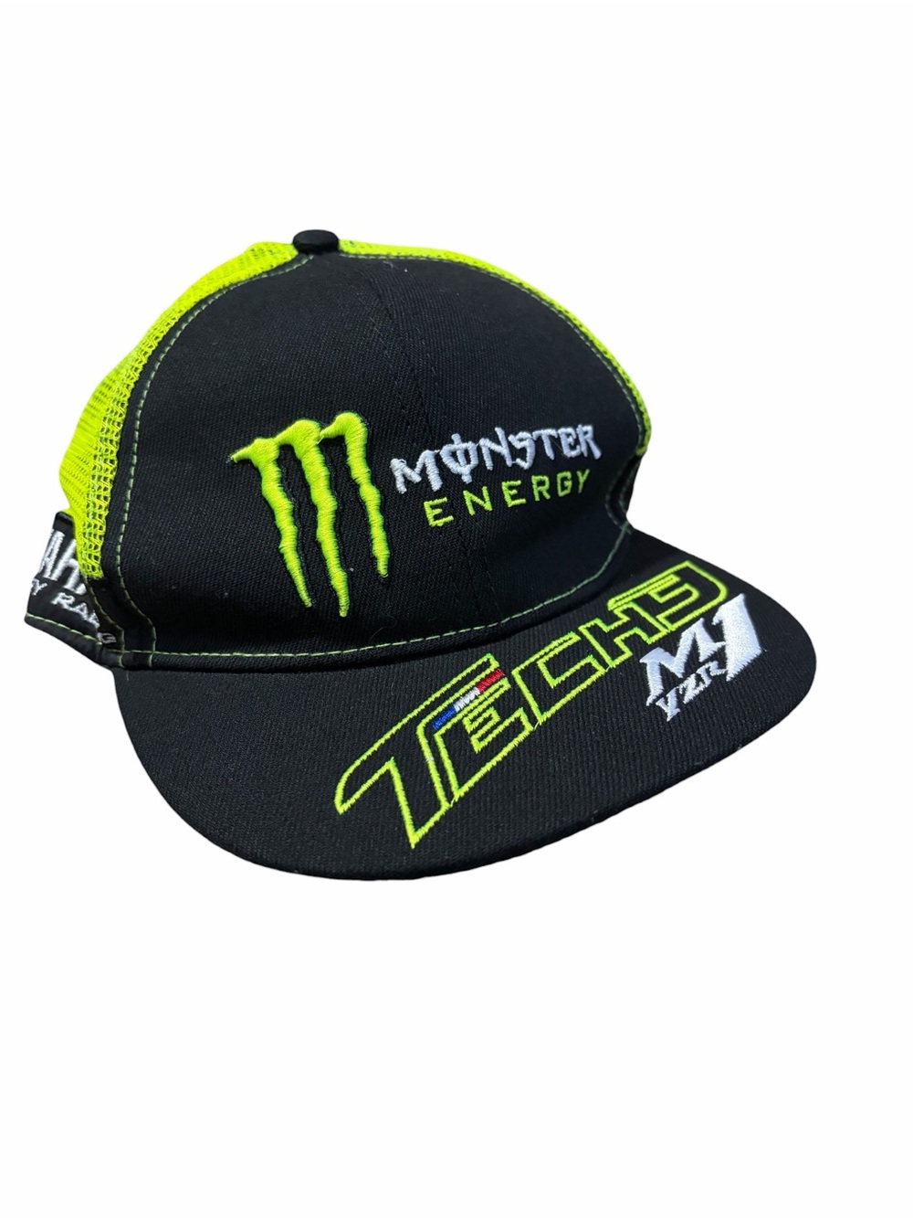 Monster Energy Yamaha Factory Racing SnapBack Hat One Size Mesh Black Green